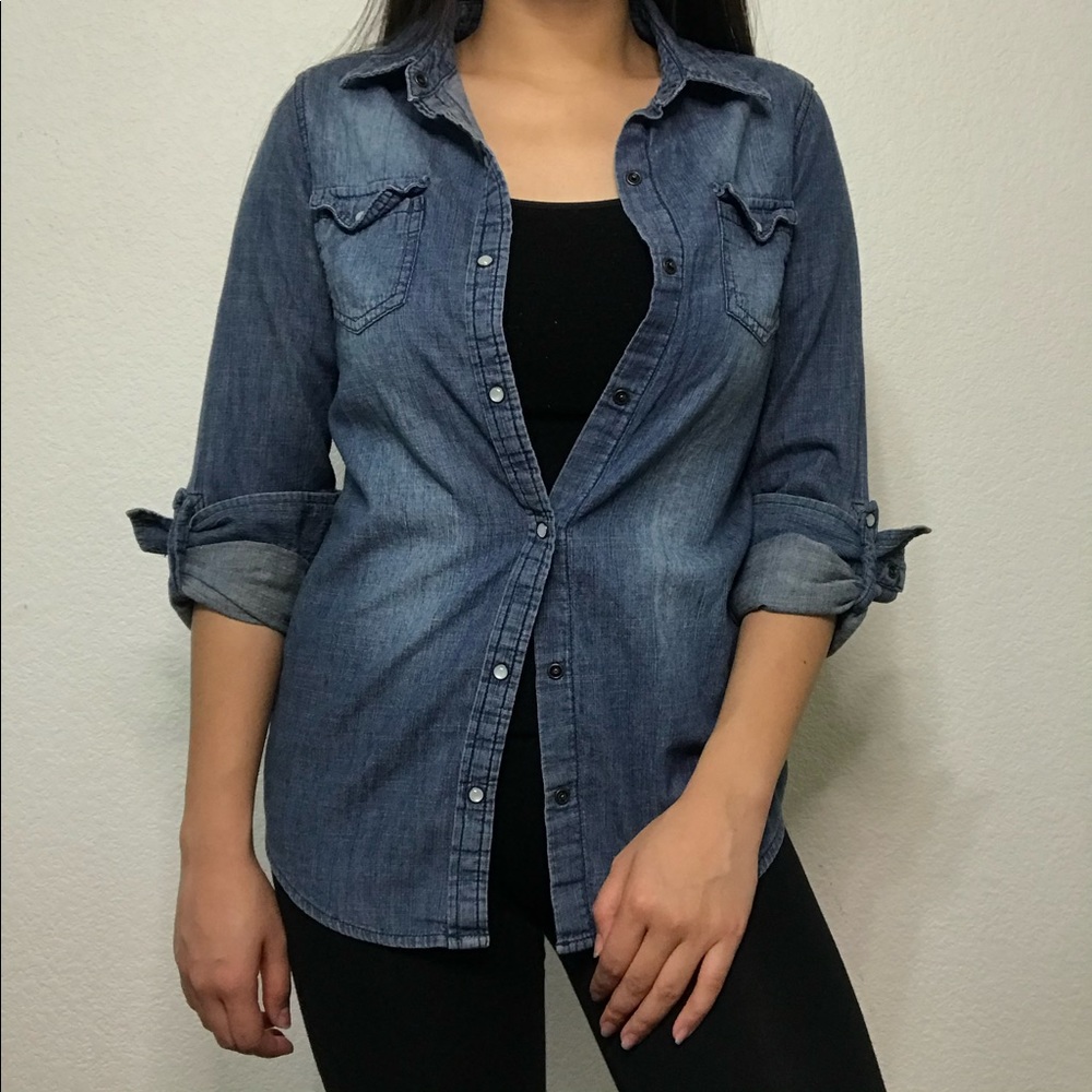 🌱 Arizona Jean Company | Blue Denim Button Up